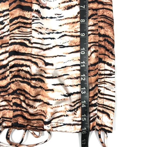 NEW Lioness The Met Tiger Cheetah Print Ruched Mini Skirt - Picture 4 of 7